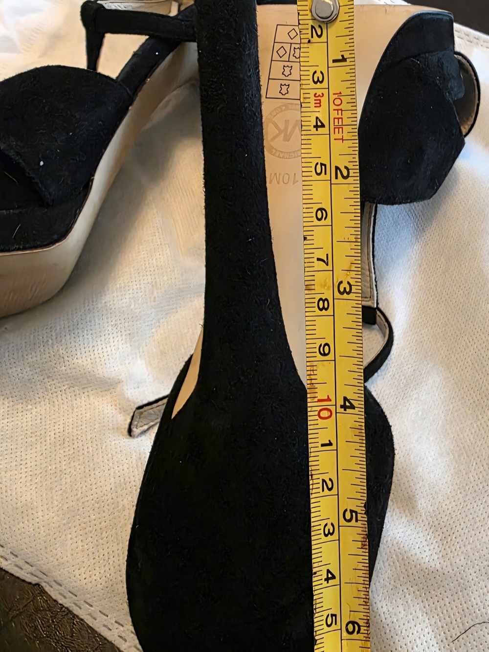 Michael Kors Black T-Strap Suede High Heels - Picture 5 of 6